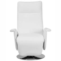 Wyld and Coco Reclining Armchair white faux leather with pull-out ottoman - thumbnail 5