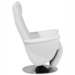 Wyld and Coco Reclining Armchair white faux leather with pull-out ottoman - thumbnail 6