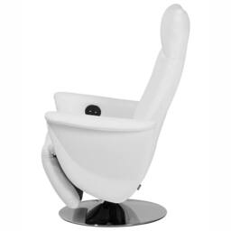 Wyld and Coco Reclining Armchair white faux leather with pull-out ottoman - thumbnail 8