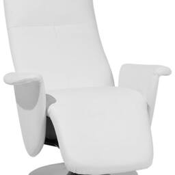 Wyld and Coco Reclining Armchair white faux leather with pull-out ottoman - thumbnail 2