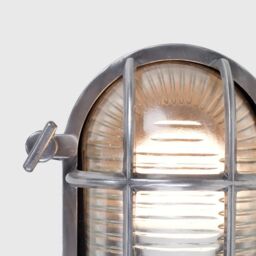ValueLights Bow Oval Bulkhead IP64 Outdoor Garden Wall Light with Filament Bulb in Silver - thumbnail 4