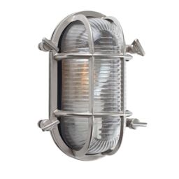 ValueLights Bow Oval Bulkhead IP64 Outdoor Garden Wall Light with Filament Bulb in Silver - thumbnail 6