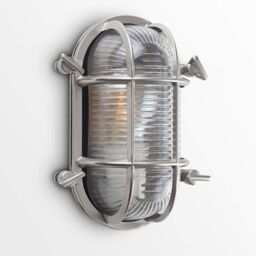 ValueLights Bow Oval Bulkhead IP64 Outdoor Garden Wall Light with Filament Bulb in Silver - thumbnail 2