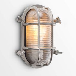 ValueLights Bow Oval Bulkhead IP64 Outdoor Garden Wall Light with Filament Bulb in Silver - thumbnail 3