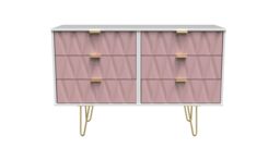 Ready Assembled 2 U Dallas 6 Drawer Chest (Ready Assembled) in Dusty Pink - thumbnail 1