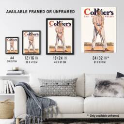 Artery8 Vintage Magazine Cover Golfer Framed Wall Art Print Edward Penfield in White - Size: A4 - thumbnail 3