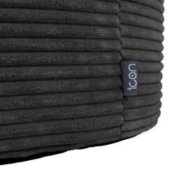icon Milano Bean Bag Footstool Corduroy Round Pouffe in Charcoal - thumbnail 5