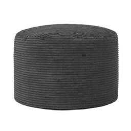 icon Milano Bean Bag Footstool Corduroy Round Pouffe in Charcoal - thumbnail 3