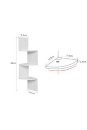 Living and Home 3-Tier Wooden Zigzag Floating Corner Shelves in White - thumbnail 6