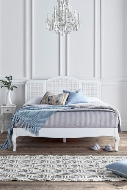 Sienna White Rattan Bed Frame - Bed Frame Only