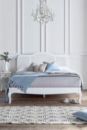 Sienna White Rattan Bed Frame - Bed Frame Only - thumbnail 1