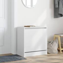 Berkfield Home Shoe Cabinet White 60x34x63.5 cm Engineered Wood - thumbnail 1