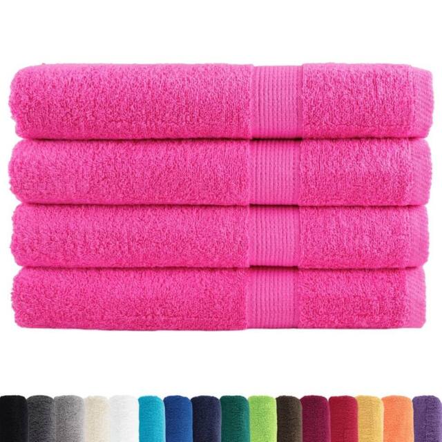 Berkfield Home Premium Sauna Towels SOLUND 4 pcs Pink 80x200 cm 600 gsm - image 1