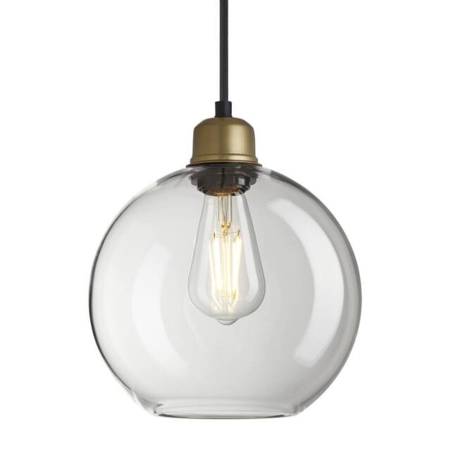 Industville Orlando Clear Glass Globe Pendant - 9 Inch in Metallic Gold - Size: 9 inches - image 1