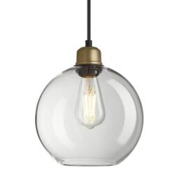 Industville Orlando Clear Glass Globe Pendant - 9 Inch in Metallic Gold - Size: 9 inches - thumbnail 1