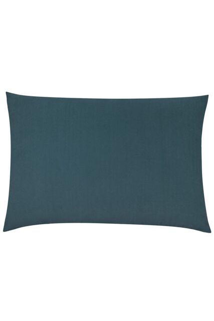 Furn Contra Soft Velvet Contrast Coloured Reverse Cushion in Dark Blue - Size: 40 cm x 60 cm - image 1