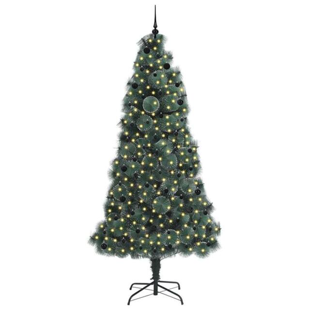 Berkfield Home Elegant Artificial Pre-lit Christmas Tree with Ball Set Green 240 cm - image 1