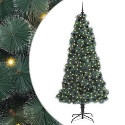 Berkfield Home Elegant Artificial Pre-lit Christmas Tree with Ball Set Green 240 cm - thumbnail 3
