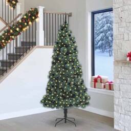 Berkfield Home Elegant Artificial Pre-lit Christmas Tree with Ball Set Green 240 cm - thumbnail 2
