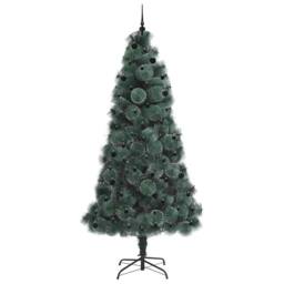 Berkfield Home Elegant Artificial Pre-lit Christmas Tree with Ball Set Green 240 cm - thumbnail 4