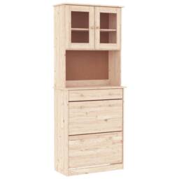 Berkfield Home Highboard ALTA 77x35x188 cm Solid Wood Pine in Natural - Size: 77 x 35 x 188 cm
