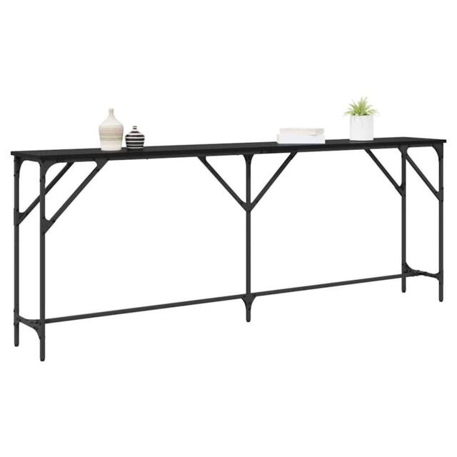 Berkfield Home Modern Console Table Black Oak 200x29x75 cm Engineered Wood - Size: 200 x 29 x 75 cm - image 1