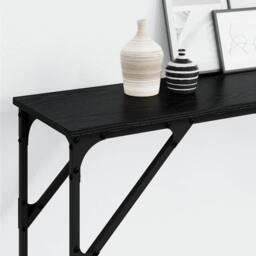 Berkfield Home Modern Console Table Black Oak 200x29x75 cm Engineered Wood - Size: 200 x 29 x 75 cm - thumbnail 4