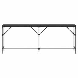Berkfield Home Modern Console Table Black Oak 200x29x75 cm Engineered Wood - Size: 200 x 29 x 75 cm - thumbnail 5