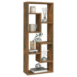 Berkfield Home Wall Shelf Smoked Oak 36x16x90 cm Engineered Wood in Brown - Size: 36 x 16 x 90 cm - thumbnail 6