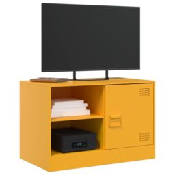 Berkfield Home TV Cabinets 2 pcs Mustard Yellow 67x39x44 cm Steel - Size: 67 x 39 x 44 cm - thumbnail 3