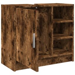 Berkfield Home Sink Cabinet Smoked Oak 63x29x55 cm Engineered Wood in Brown - Size: 63 x 29 x 55 cm - thumbnail 5