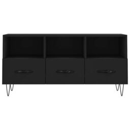 Berkfield Home TV Cabinet Black 102x36x50 cm Engineered Wood - Size: 102 x 36 x 50 cm - thumbnail 5