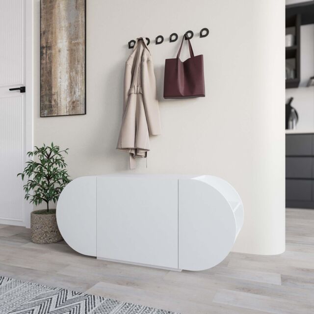 Decortie 'Pozy' Modern Single-Door Shoe Storage Cabinet 110cm in White - Size: 1 Pack - image 1