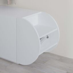 Decortie 'Pozy' Modern Single-Door Shoe Storage Cabinet 110cm in White - Size: 1 Pack - thumbnail 3