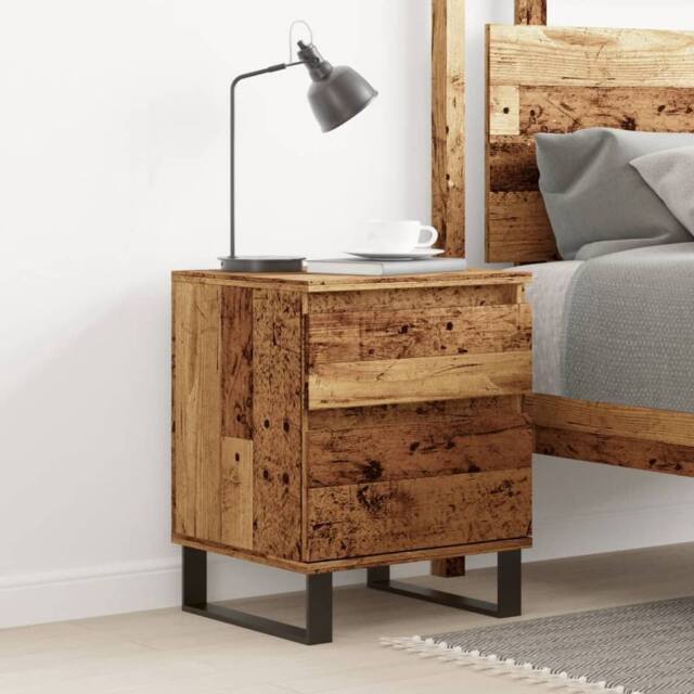 Berkfield Home Modern Bedside Cabinet Old Wood 40x35x50 cm Engineered Wood in Brown - Size: 40 x 35 x 50 cm - image 1