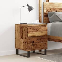 Berkfield Home Modern Bedside Cabinet Old Wood 40x35x50 cm Engineered Wood in Brown - Size: 40 x 35 x 50 cm - thumbnail 1
