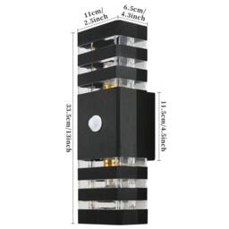 SPETLEK 6 Tier Wall Light Garden Front Door Lamp Warm White in Black - thumbnail 2