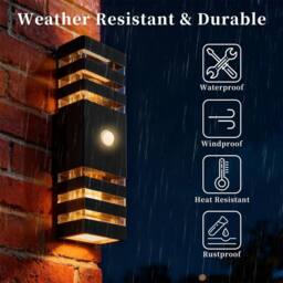 SPETLEK 6 Tier Wall Light Garden Front Door Lamp Warm White in Black - thumbnail 3