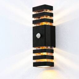 SPETLEK 6 Tier Wall Light Garden Front Door Lamp Warm White in Black - thumbnail 1