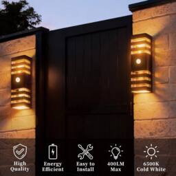 SPETLEK 6 Tier Wall Light Garden Front Door Lamp Warm White in Black - thumbnail 4