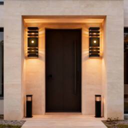 SPETLEK 6 Tier Wall Light Garden Front Door Lamp Warm White in Black - thumbnail 5