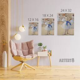 "Artery8 Dancer Ballerina Pastel Drawing Degas Vintage Canvas Wall Art in Beige - Size: W18"" x H24""" - thumbnail 4