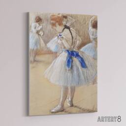 "Artery8 Dancer Ballerina Pastel Drawing Degas Vintage Canvas Wall Art in Beige - Size: W18"" x H24""" - thumbnail 2