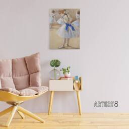 "Artery8 Dancer Ballerina Pastel Drawing Degas Vintage Canvas Wall Art in Beige - Size: W18"" x H24""" - thumbnail 3