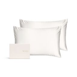 Silk Addict 100% Mulberry Silk Pillowcase Twinpack - Caramel in Ivory - Size: Standard Pillow Case - thumbnail 1