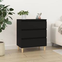 Berkfield Home Sideboard Black 60x35x70 cm Engineered Wood - Size: 60 x 35 x 70 cm - thumbnail 2