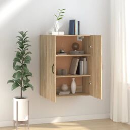 Berkfield Home Hanging Cabinet Sonoma Oak 69, 5x34x90 cm Engineered Wood in Brown - Size: 5 x 34 x 90 cm - thumbnail 1