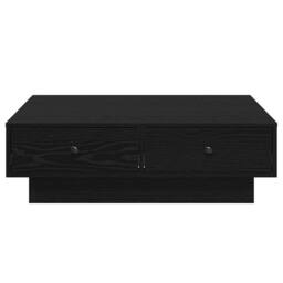 Berkfield Home Coffee Table Black oak Engineered wood 90 x 90 x 28 cm - thumbnail 5