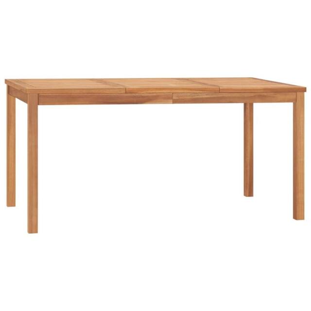 Berkfield Home Garden Dining Table 160x80x77 cm Solid Teak Wood in Brown - Size: 160 x 80 x 77 cm - image 1