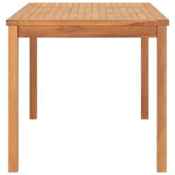 Berkfield Home Garden Dining Table 160x80x77 cm Solid Teak Wood in Brown - Size: 160 x 80 x 77 cm - thumbnail 3